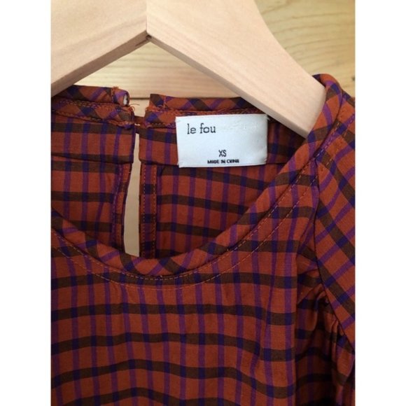 Aritzia Le Fou Wilfred Raphaelle Check Blouse - Picture 3 of 4